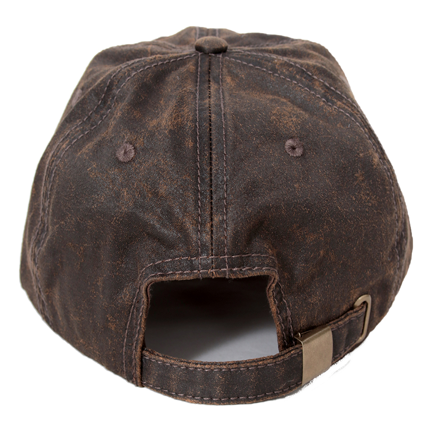Cross - Christian Cap Washed Oilskin, Brown; CAP-001 - Image 3