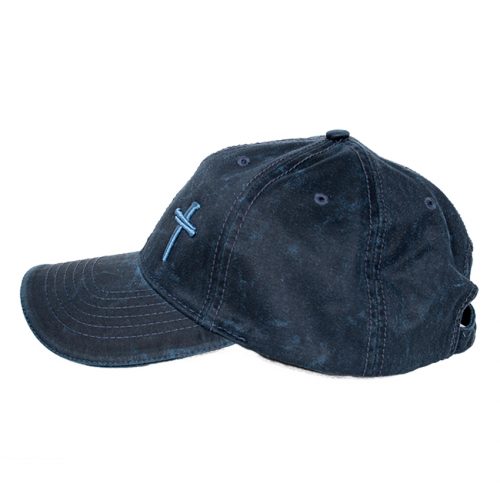 Alternative view of Cross - Christian Cap Washed Oilskin, Navy; CAP-003