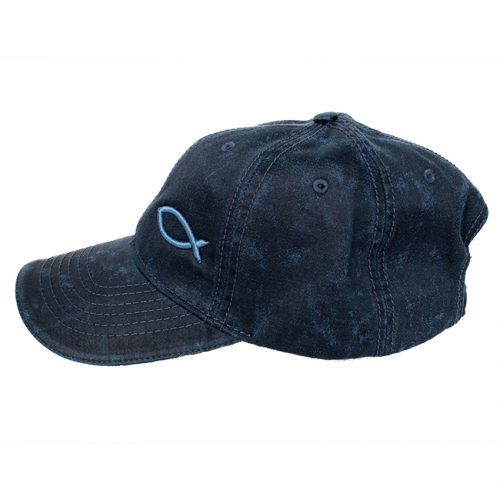 Ichthus - Christian Cap Washed Oilskin, Navy; CAP-004 - Image 2