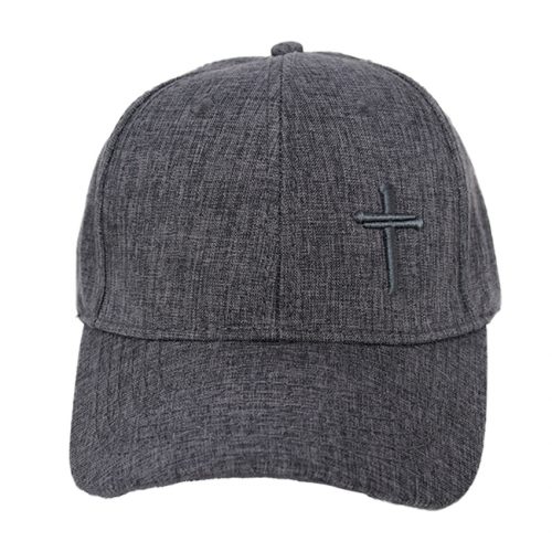Christian Cap Summit 6 Panel Charcoal 3D Cross Dark Grey front