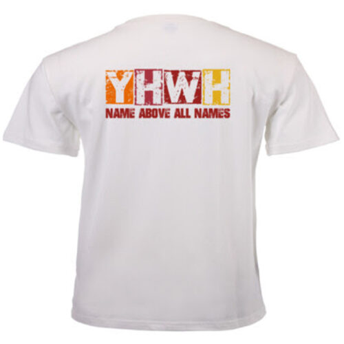 YHWH White - Christian T shirt (Unisex) back