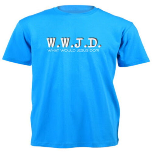 WWJD Turquoise - Christian T shirt (Unisex)
